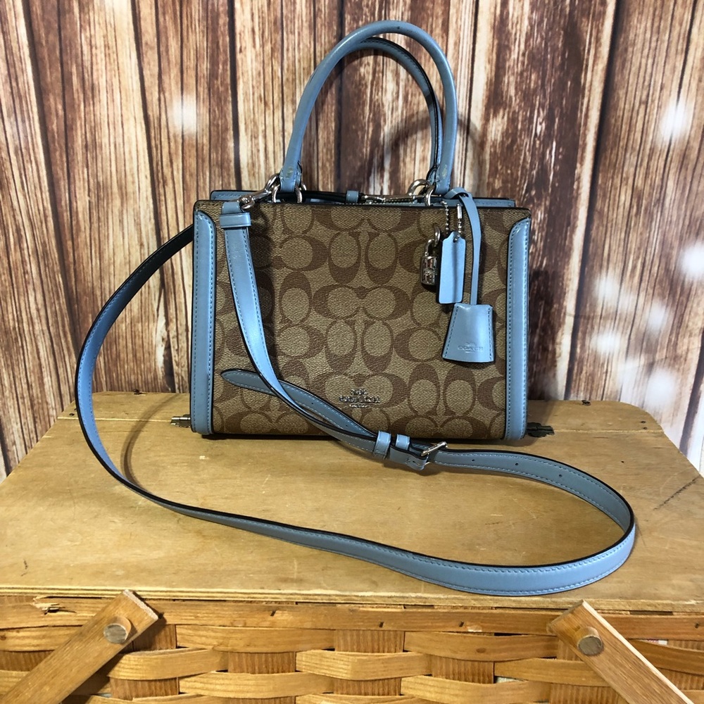 Coach Small Zoe Carryall In Signature Canvas Handles … Gem